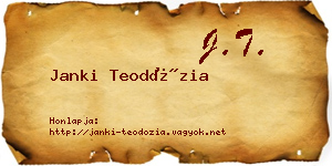 Janki Teodózia névjegykártya